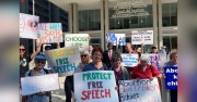 ‘Free Linda Gibbons’: Pro-life supporters rally outside Ontario courthouse for jailed Christian grandmother